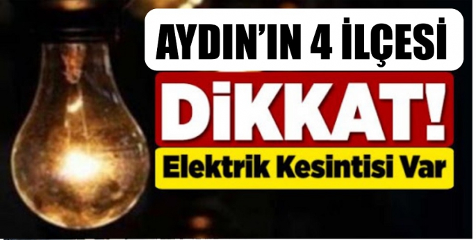 AYDIN'IN 4 İLÇESİNDE ELEKTİRİK KESİNTİSİ OLACAK