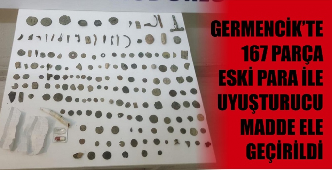 GERMENCİK'TE 167 PARÇA TARİHİ ESER PARA VE UYUŞTURUCU MADDE ELE GEÇİRİLDİ