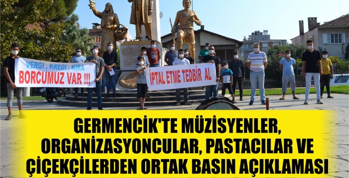 GERMENCİK'TE MÜZİSYENLER, ORGANİZASYONCULAR, PASTACILAR VE ÇİÇEKÇİLERDEN ORTAK BASIN AÇIKLAMASI