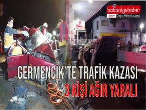 Mursallı Kavşağında Trafik kazası; 1'i bayan 3 kişi ağır yaralı.