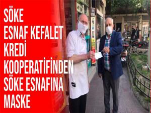 SÖKE ESNAF KEFALET KOOPERATİFİ BAŞKANI ESNAFA MASKE DAĞITTI