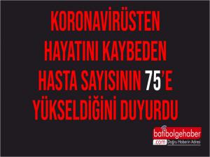 Virüsten ölenlerin sayısı 75 oldu.