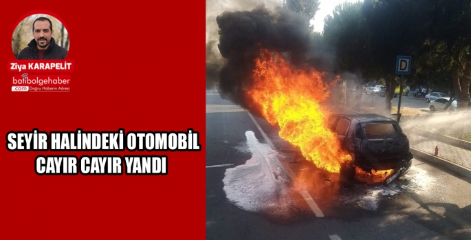 SEYİR HALİNDEKİ OTOMOBİL CAYIR CAYIR YANDI